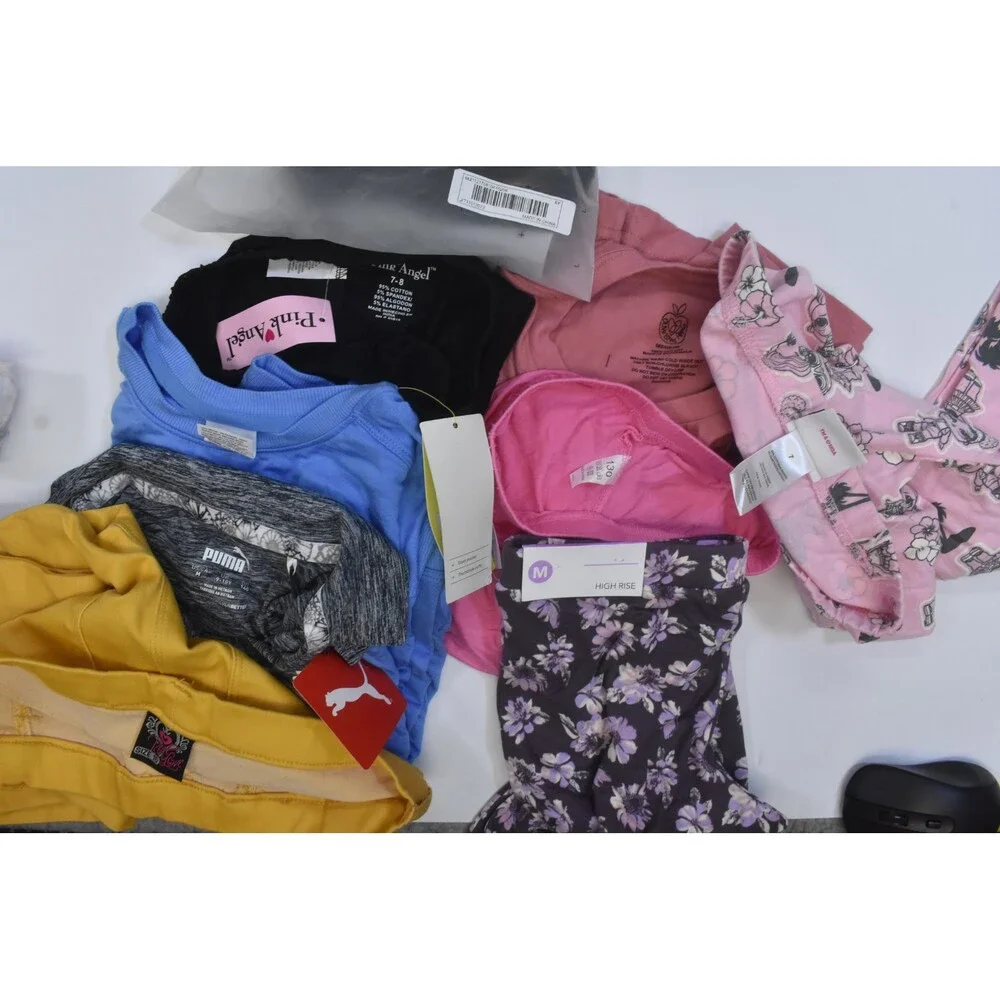 Wholesale Bulk Lot Of 17 Girls Size Medium 8/9 Mixed Season Tops Bottoms